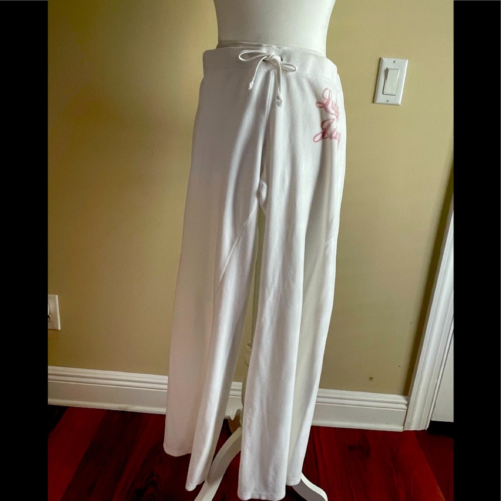 Juicy Couture White Velour Sweatpants Size XL